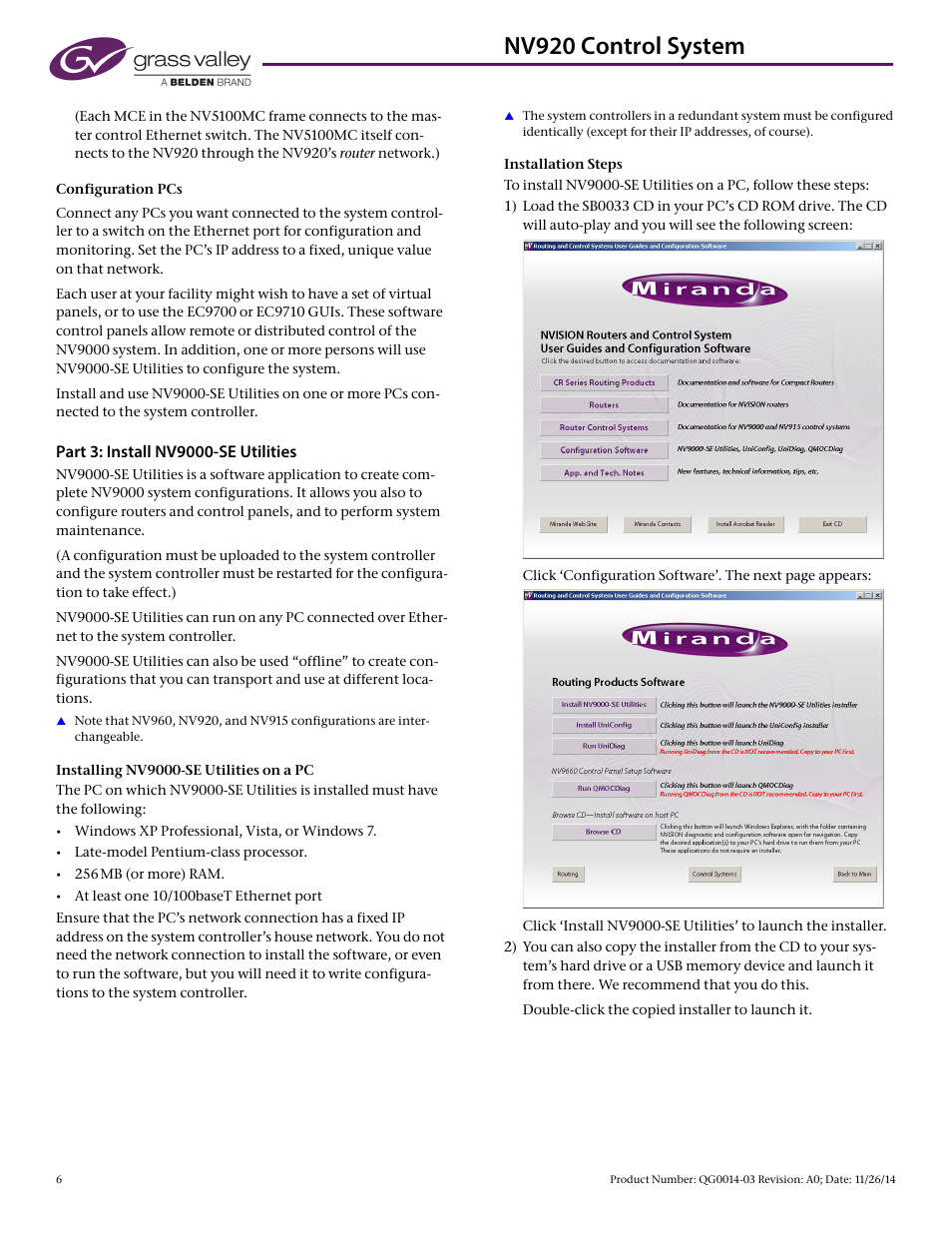 Nv920 control system | Grass Valley NV920 Nov 26 2014 User Manual | Page 6 / 11