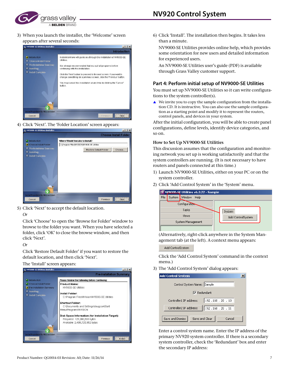 Nv920 control system | Grass Valley NV920 Nov 26 2014 User Manual | Page 7 / 11