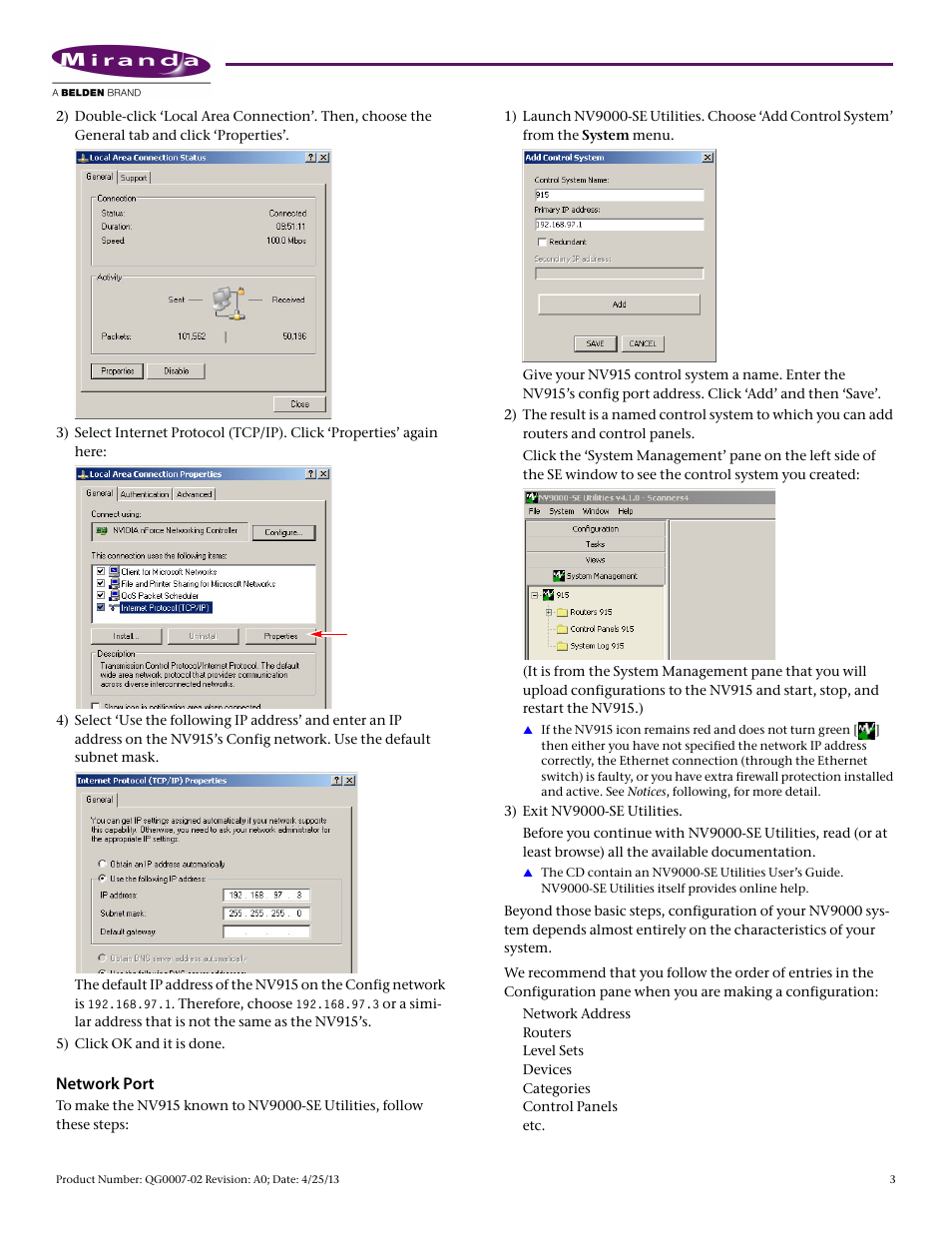 Network port | Grass Valley NV915 Apr 25 2013 User Manual | Page 3 / 4