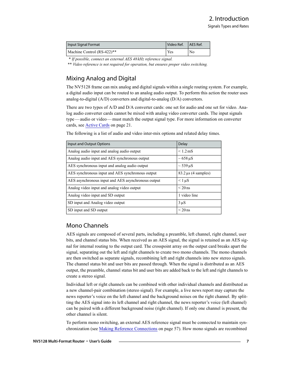 Mixing analog and digital, Mono channels, Mixing analog and digital mono channels | Introduction | Grass Valley NV5128 v.2.5 User Manual | Page 17 / 114