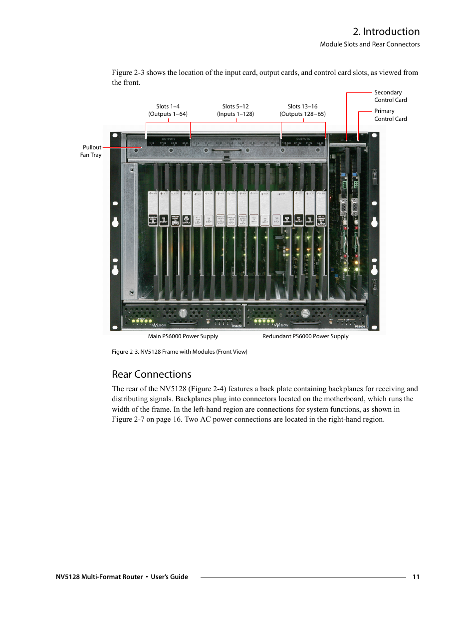 Rear connections, Figure 2-3, next, Figure 2-3.) | Introduction | Grass Valley NV5128 v.2.5 User Manual | Page 21 / 114