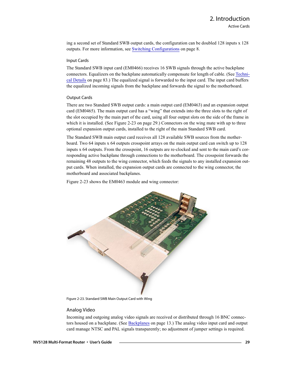 Analog video, Introduction | Grass Valley NV5128 v.2.5 User Manual | Page 39 / 114