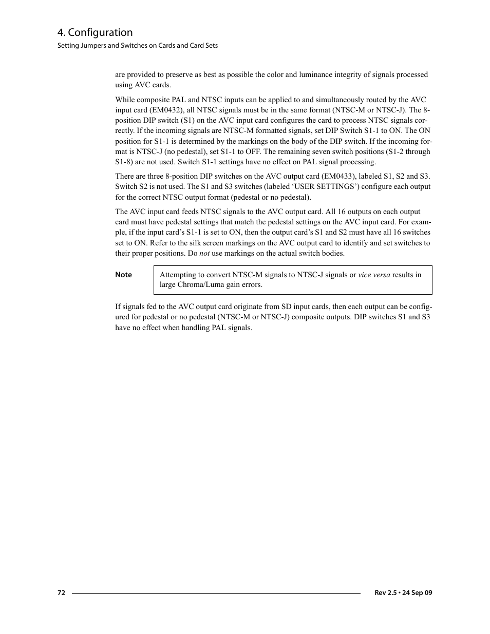Configuration | Grass Valley NV5128 v.2.5 User Manual | Page 82 / 114