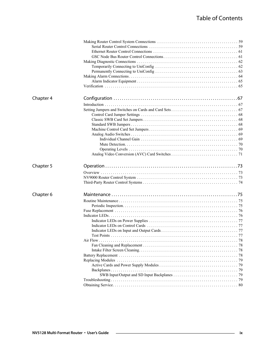 Grass Valley NV5128 v.2.5 User Manual | Page 9 / 114