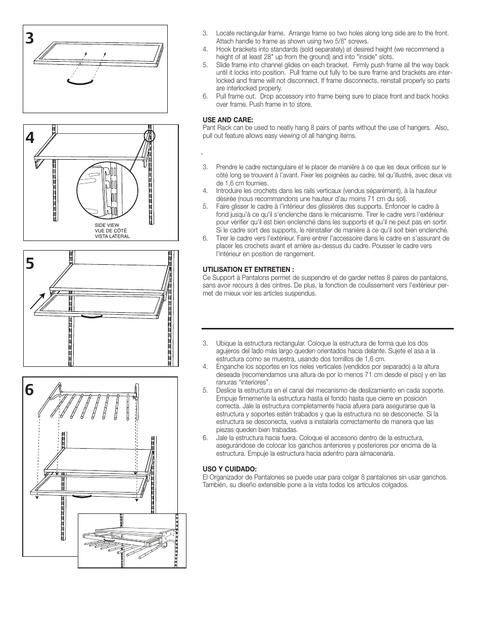 Closet Maid Pant Rack 33813 User Manual | Page 2 / 2