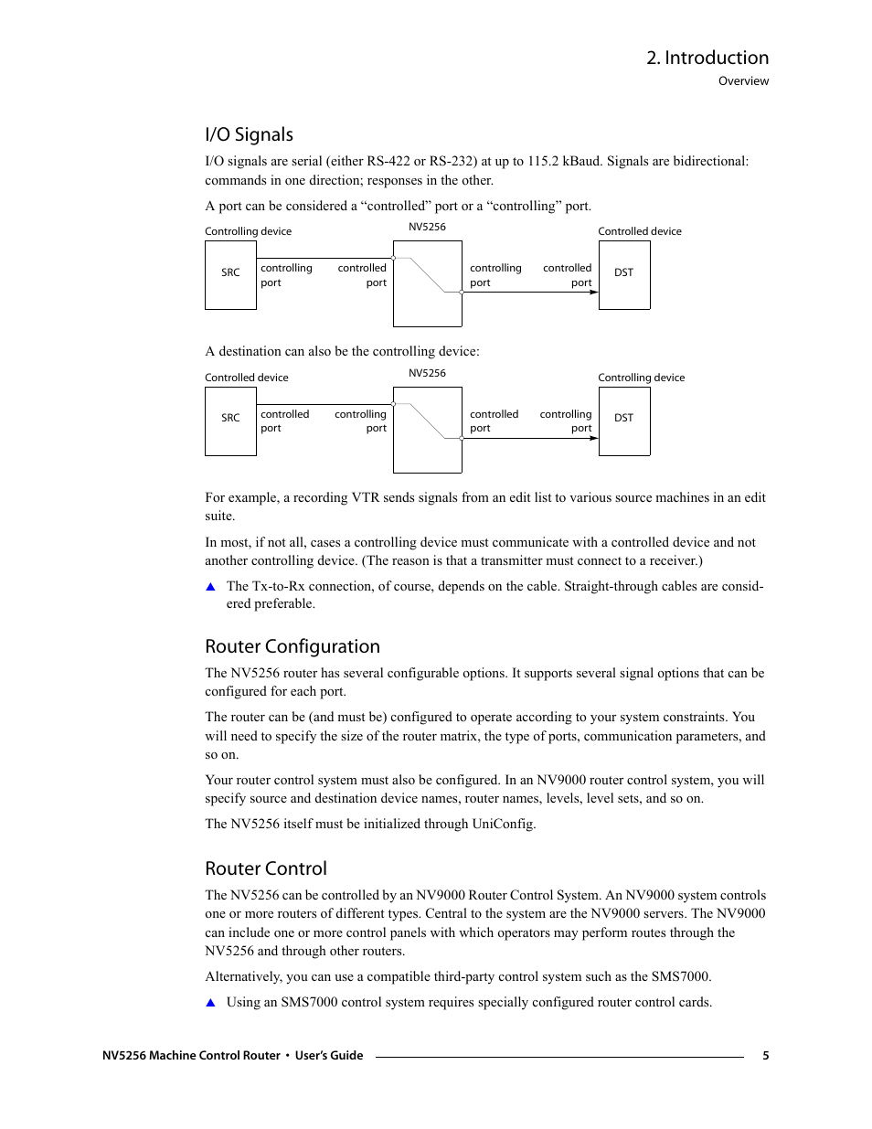 I/o signals, Router configuration, Router control | I/o signals router configuration router control, Introduction | Grass Valley NV5256 v.1.8 User Manual | Page 13 / 56