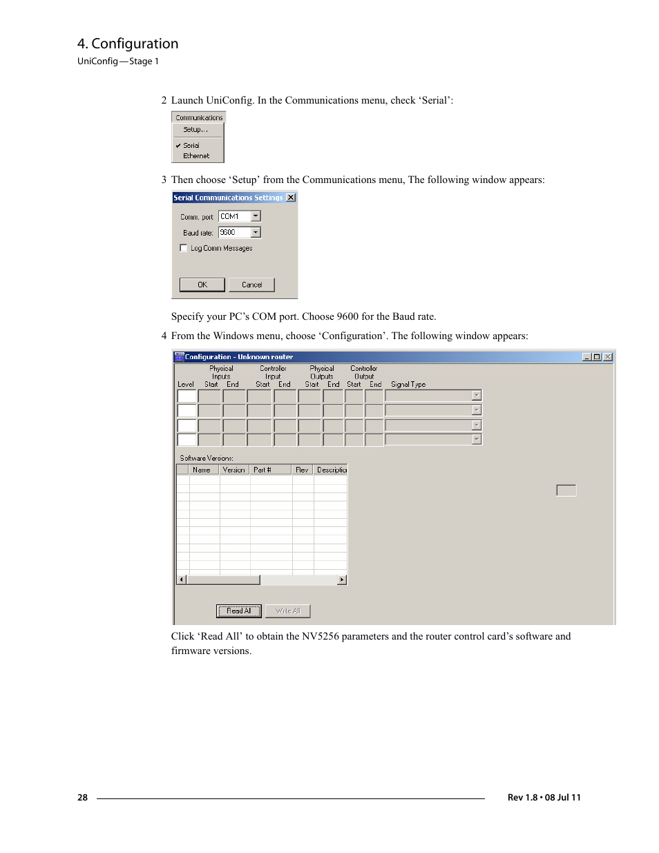 Configuration | Grass Valley NV5256 v.1.8 User Manual | Page 36 / 56