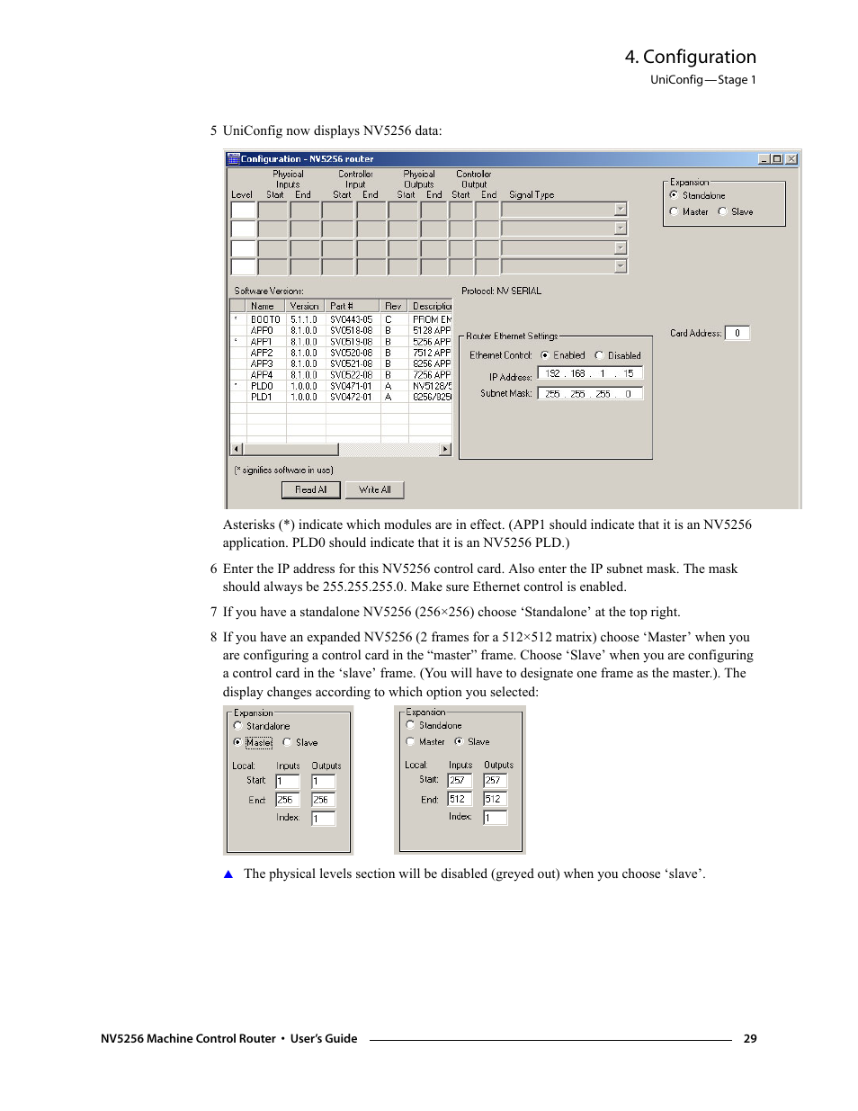 Configuration | Grass Valley NV5256 v.1.8 User Manual | Page 37 / 56