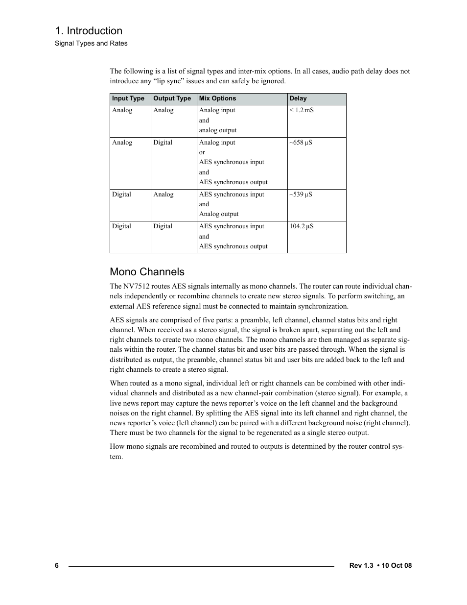 Mono channels, Introduction | Grass Valley NV7512 v.1.3 User Manual | Page 16 / 130
