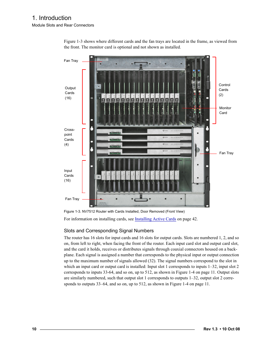 Slots and corresponding signal numbers, Bers, see, Slots and corre | Sponding signal numbers, Introduction | Grass Valley NV7512 v.1.3 User Manual | Page 20 / 130