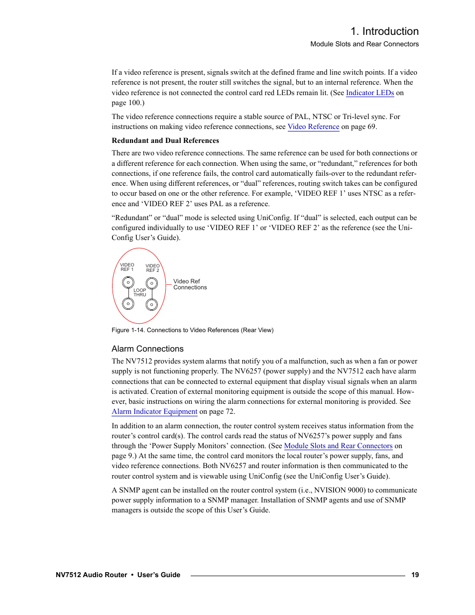 Alarm connections, Introduction | Grass Valley NV7512 v.1.3 User Manual | Page 29 / 130