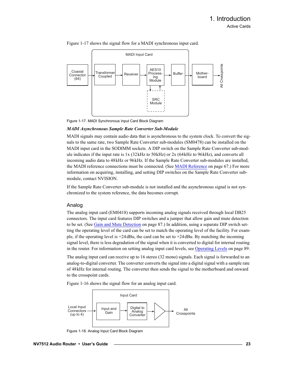 Analog, Introduction | Grass Valley NV7512 v.1.3 User Manual | Page 33 / 130