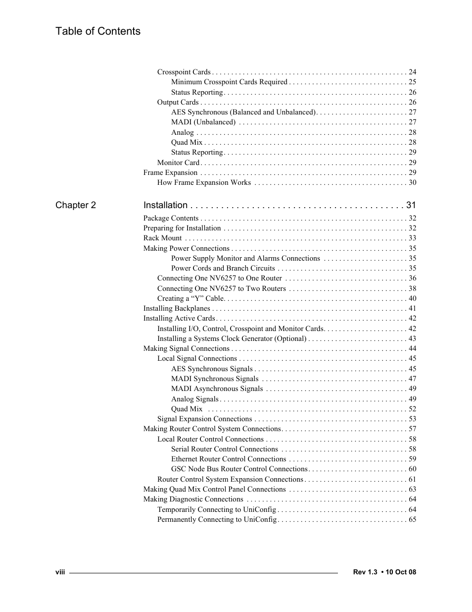 Grass Valley NV7512 v.1.3 User Manual | Page 8 / 130