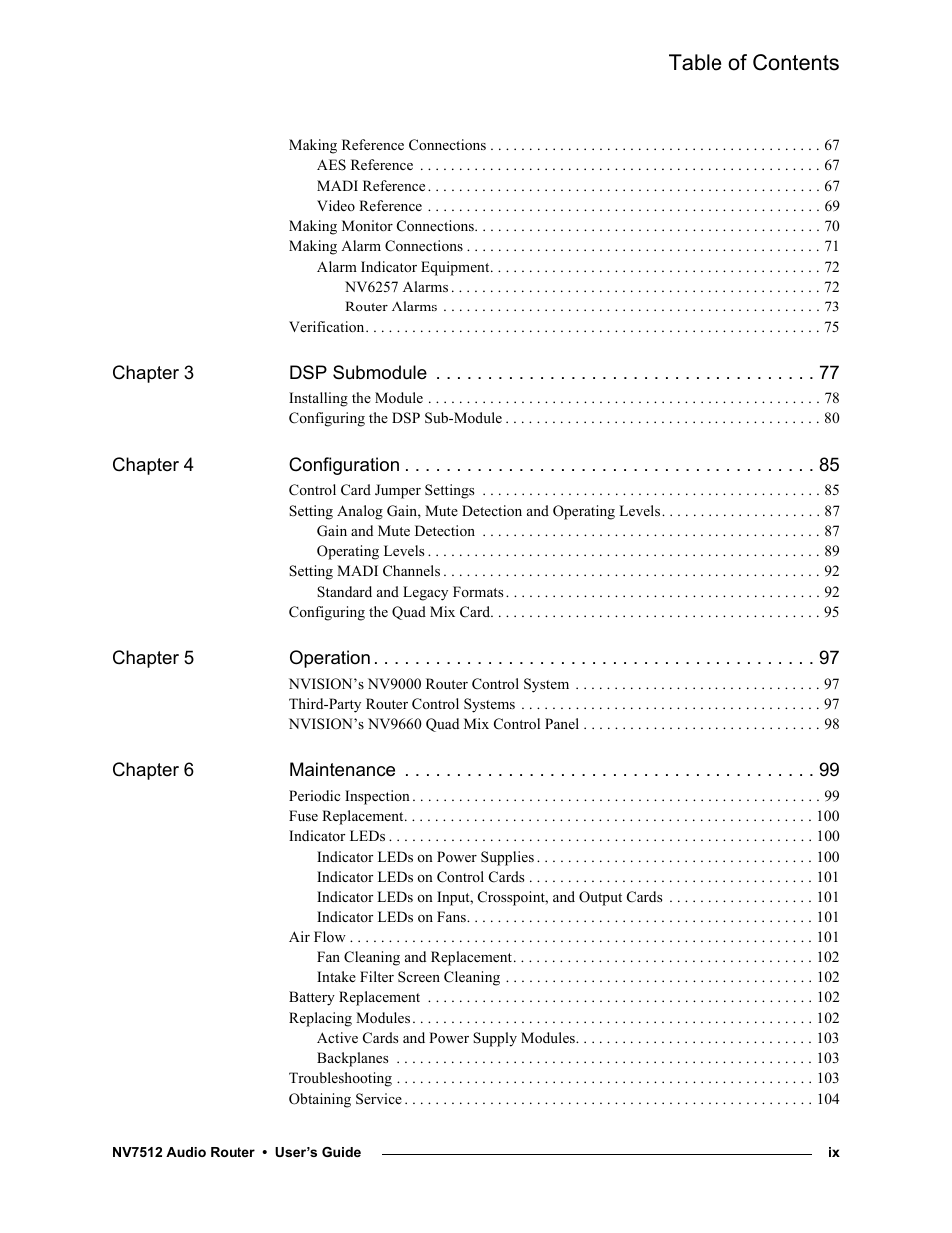 Grass Valley NV7512 v.1.3 User Manual | Page 9 / 130