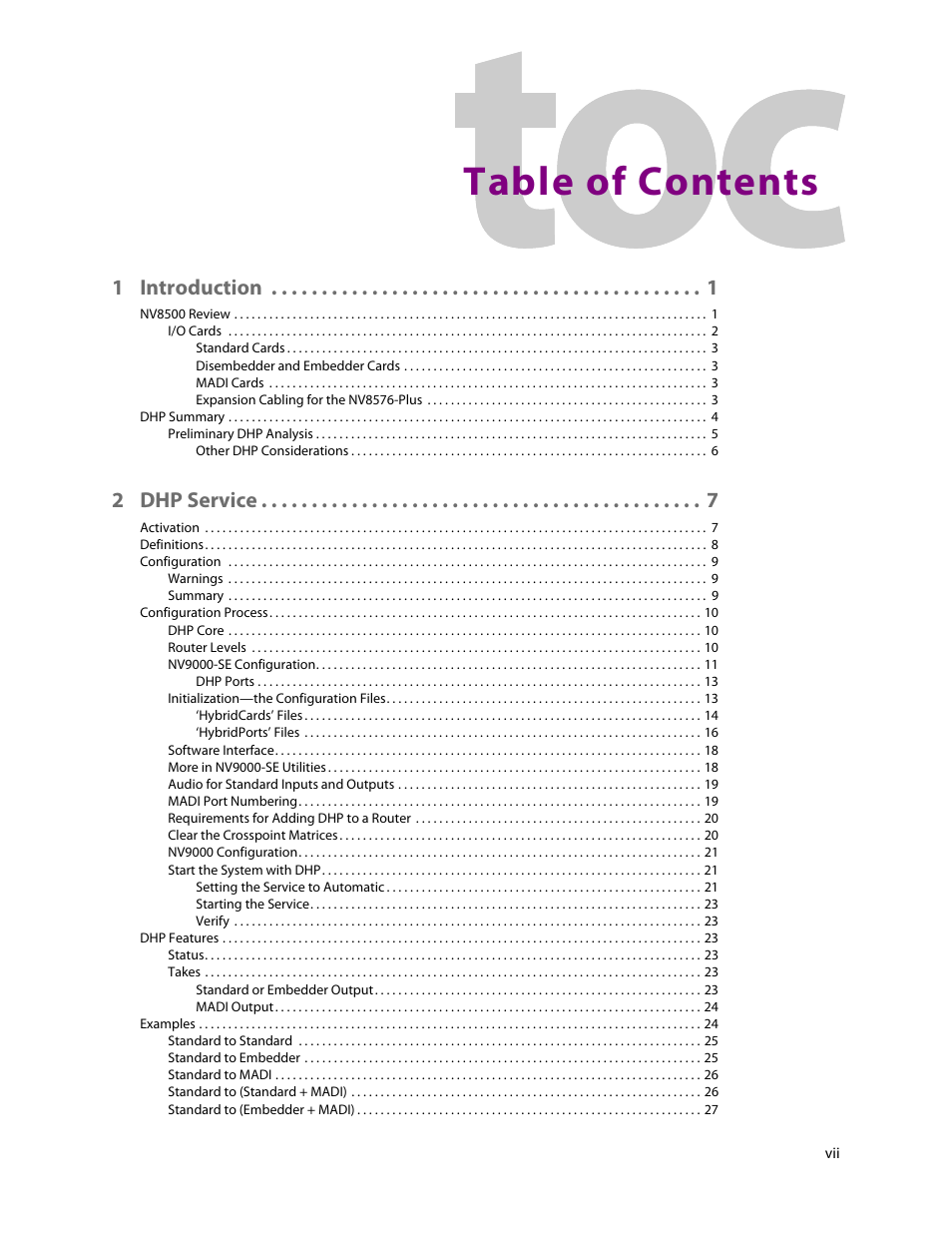 Grass Valley DHP v.1.1 User Manual | Page 7 / 66
