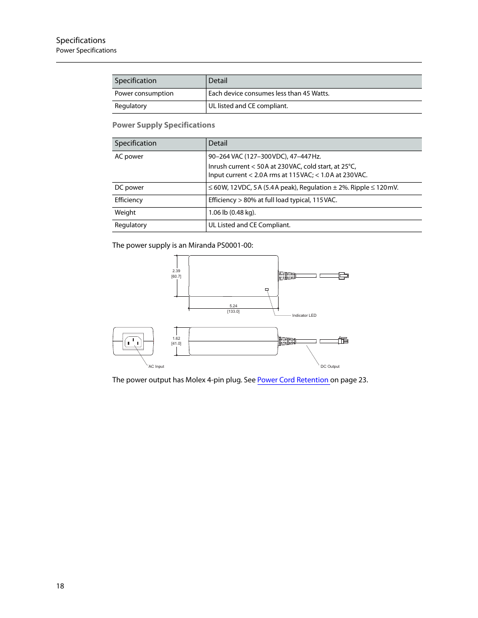 Specifications | Grass Valley NV8900 Series v.1.3 User Manual | Page 26 / 44