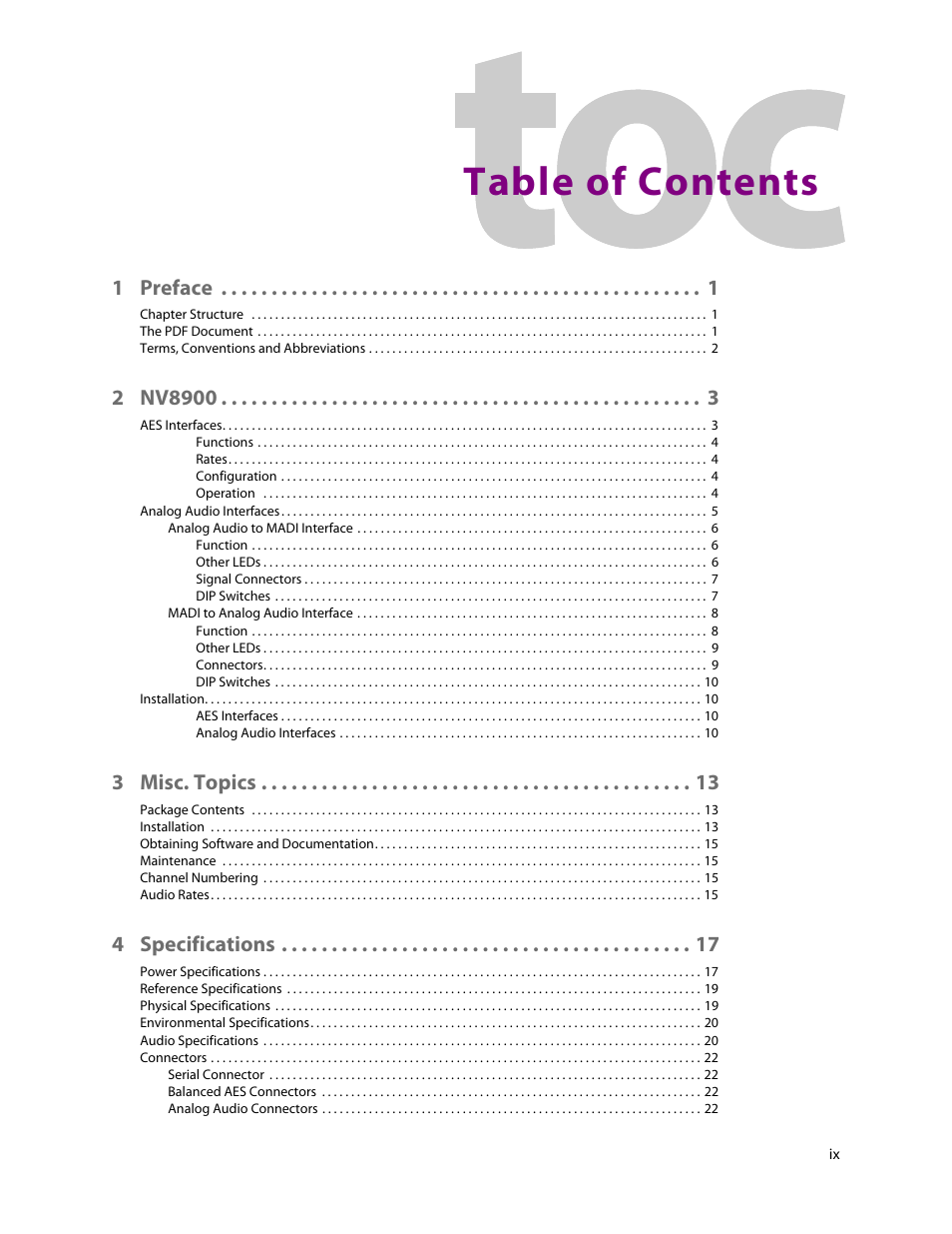 Grass Valley NV8900 Series v.1.3 User Manual | Page 7 / 44