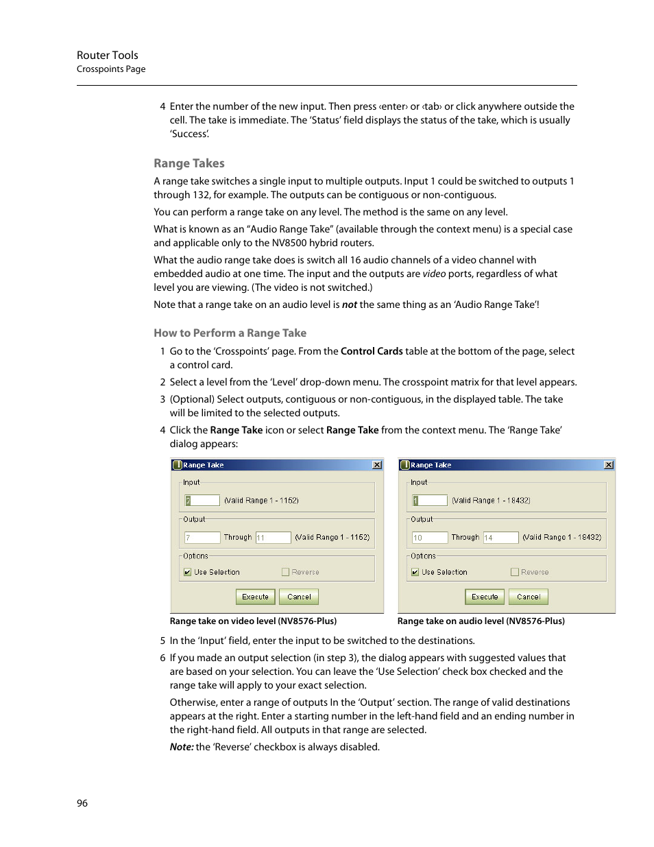 Range takes | Grass Valley MRC v.1.2 User Manual | Page 106 / 186