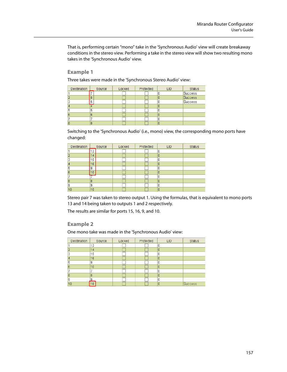 Example 1 example 2 | Grass Valley MRC v.1.2 User Manual | Page 167 / 186