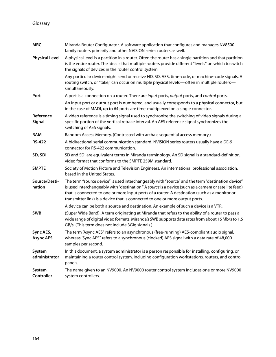 Grass Valley MRC v.1.2 User Manual | Page 174 / 186