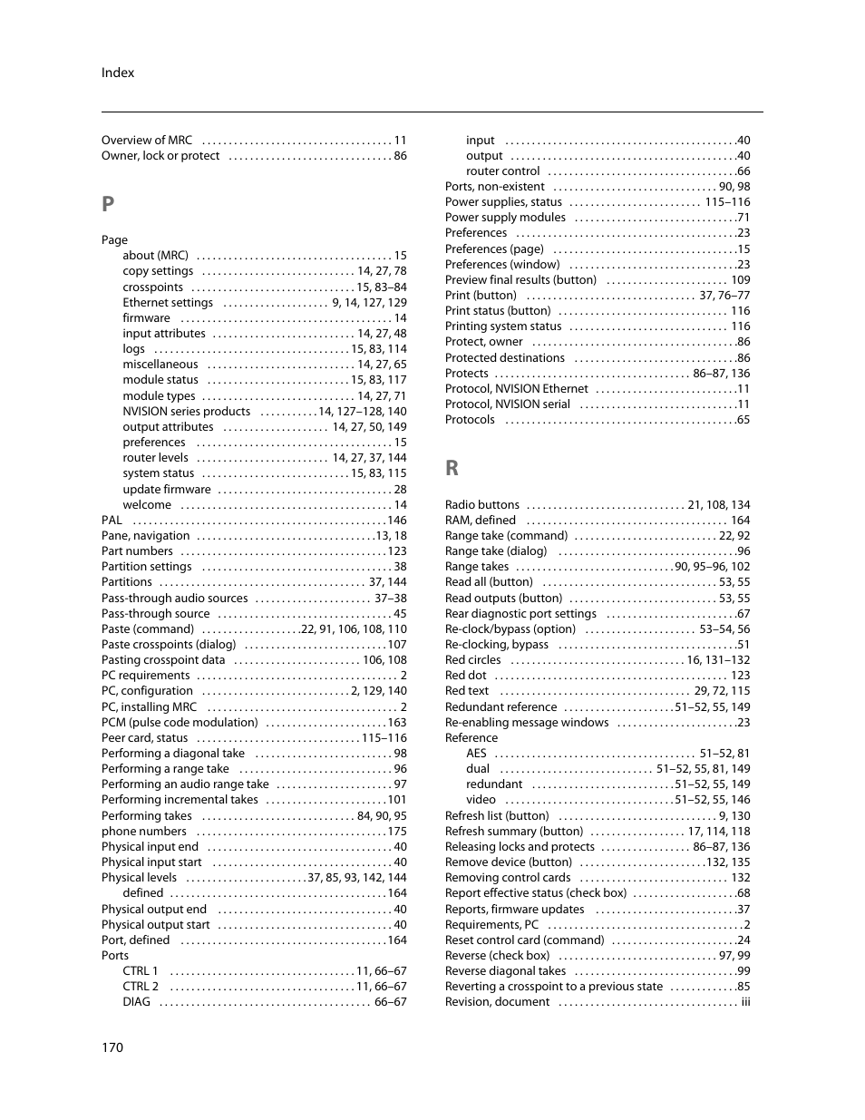 Grass Valley MRC v.1.2 User Manual | Page 180 / 186
