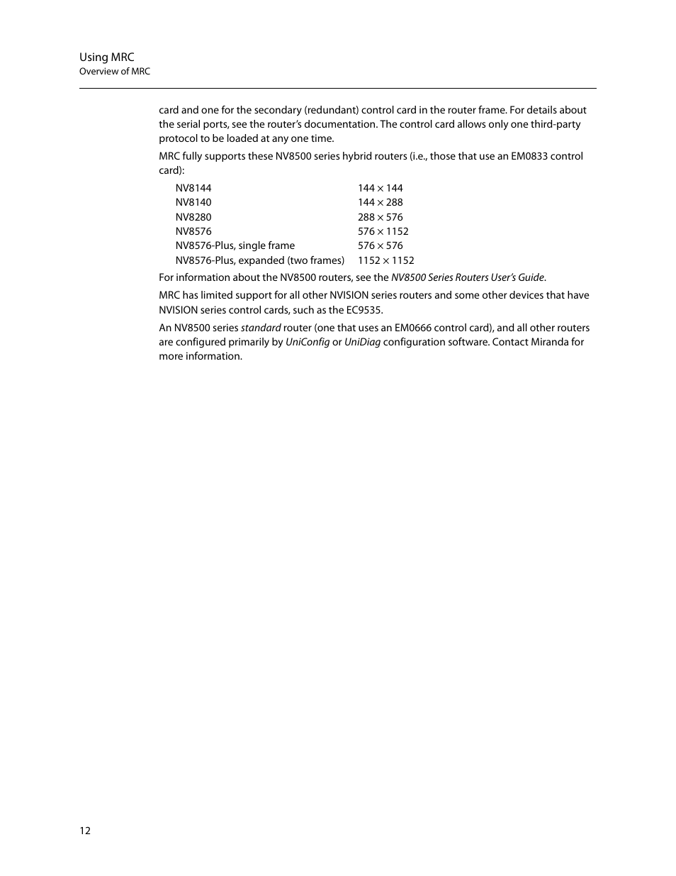 Grass Valley MRC v.1.2 User Manual | Page 22 / 186