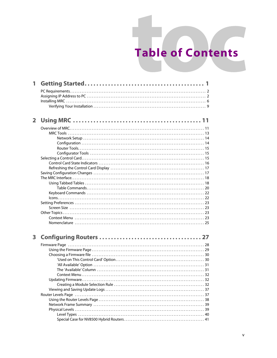 Grass Valley MRC v.1.2 User Manual | Page 5 / 186