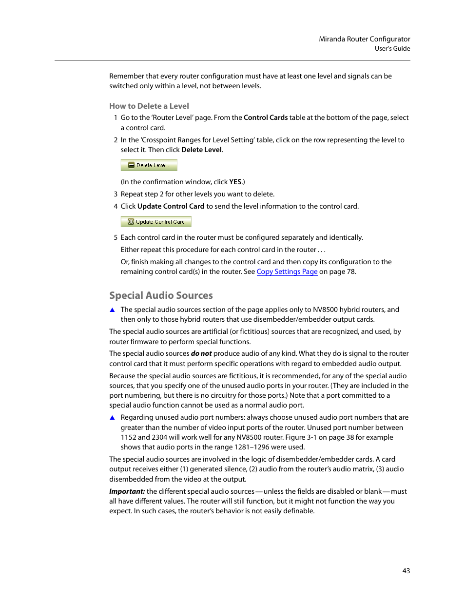 Special audio sources | Grass Valley MRC v.1.2 User Manual | Page 53 / 186