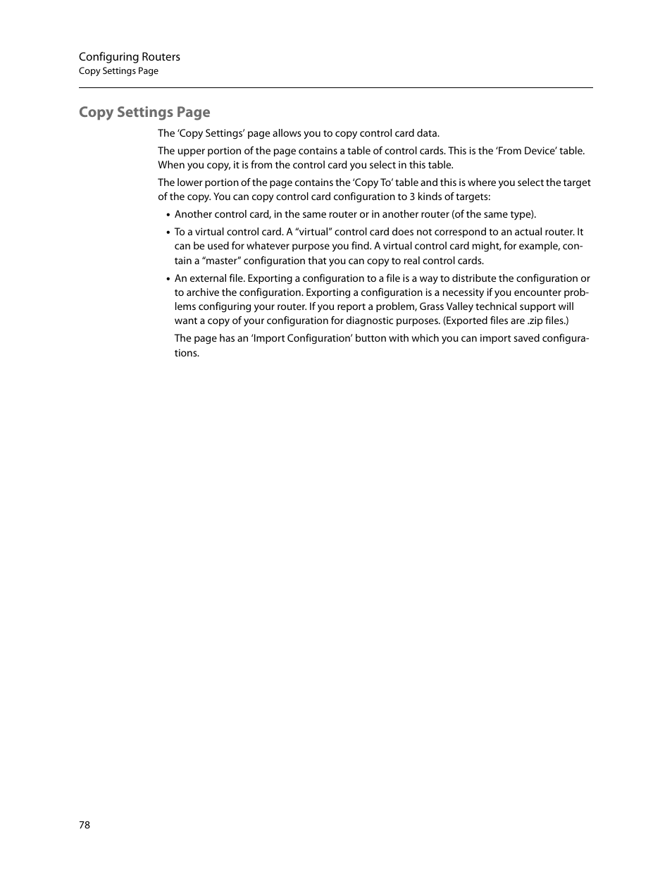 Copy settings page | Grass Valley MRC v.1.2 User Manual | Page 88 / 186