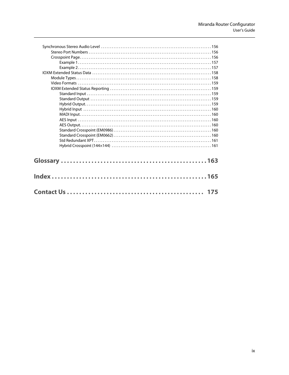 Glossary index contact us | Grass Valley MRC v.1.2 User Manual | Page 9 / 186