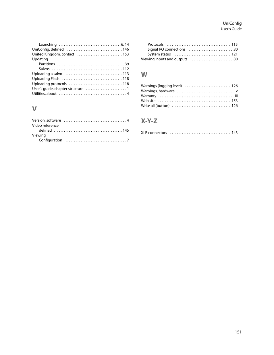 X-y-z | Grass Valley UniConfi NVISION Series v.2.1 User Manual | Page 163 / 166