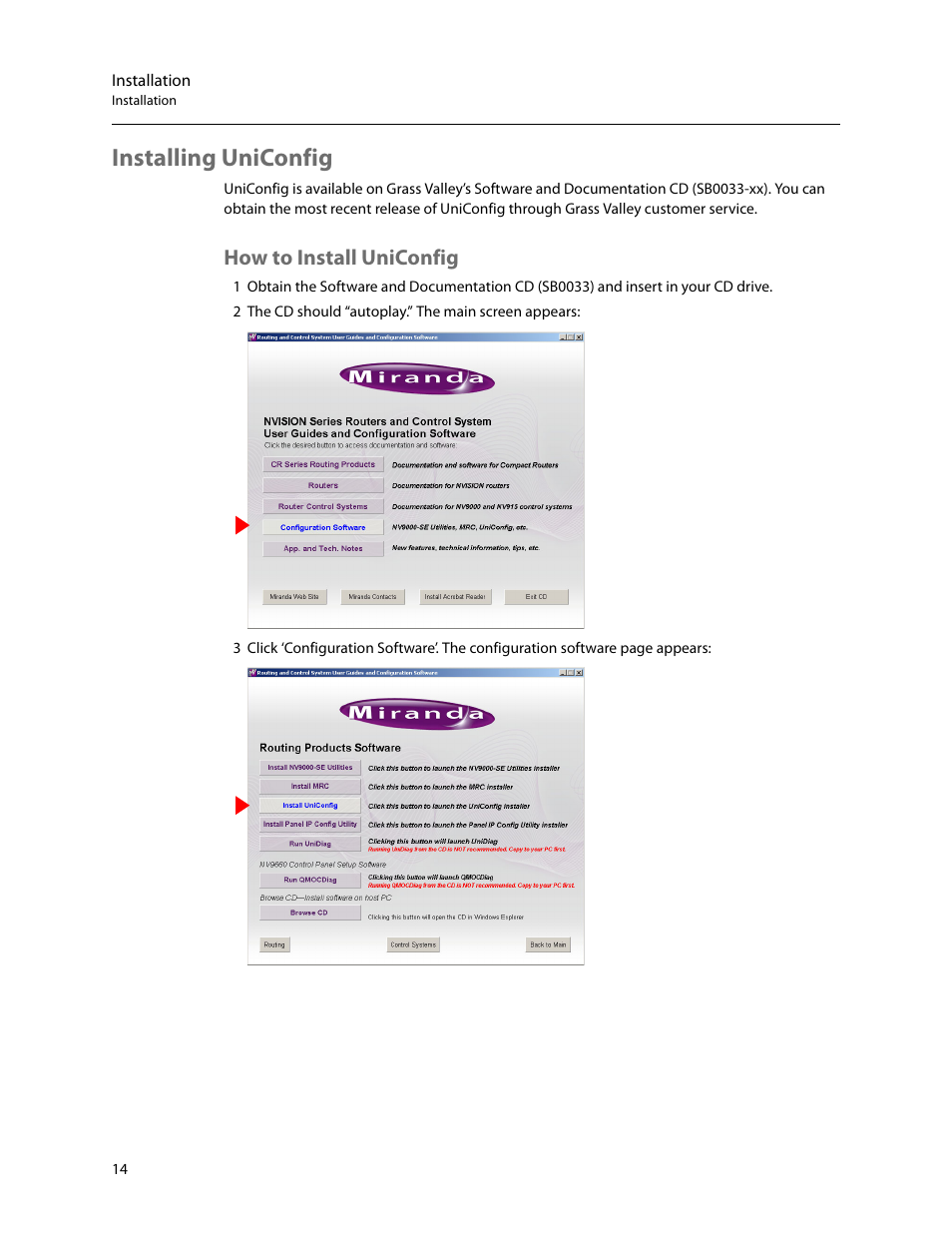 Installing uniconfig, How to install uniconfig | Grass Valley UniConfi NVISION Series v.2.1 User Manual | Page 26 / 166