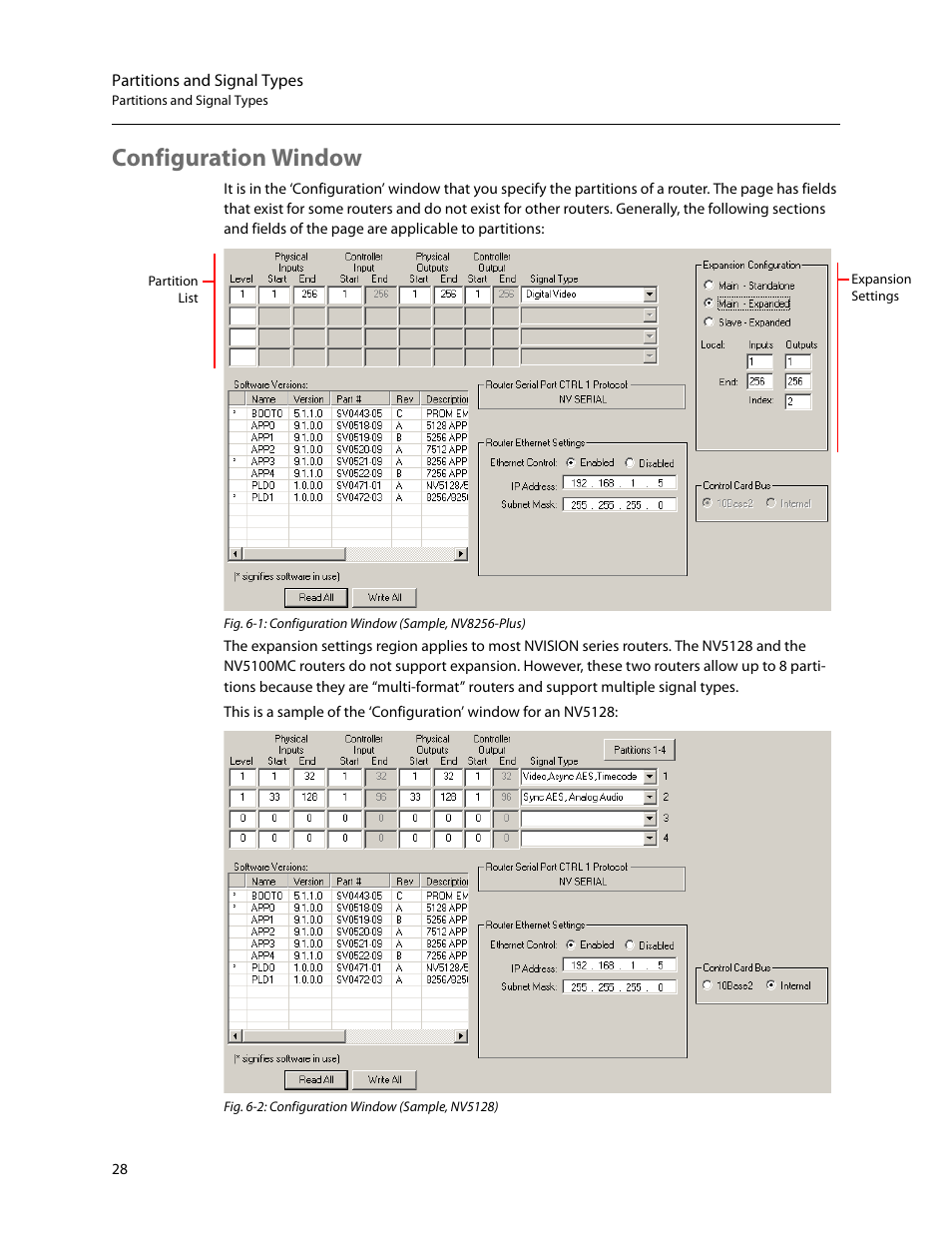 Configuration window | Grass Valley UniConfi NVISION Series v.2.1 User Manual | Page 40 / 166