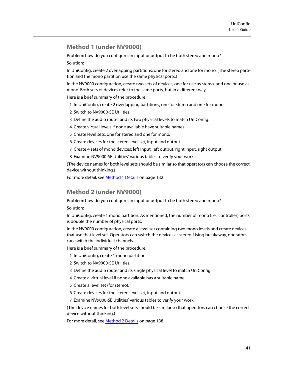 Method 1 (under nv9000), Method 2 (under nv9000), Method 1 (under nv9000) method 2 (under nv9000) | Grass Valley UniConfi NVISION Series v.2.1 User Manual | Page 53 / 166