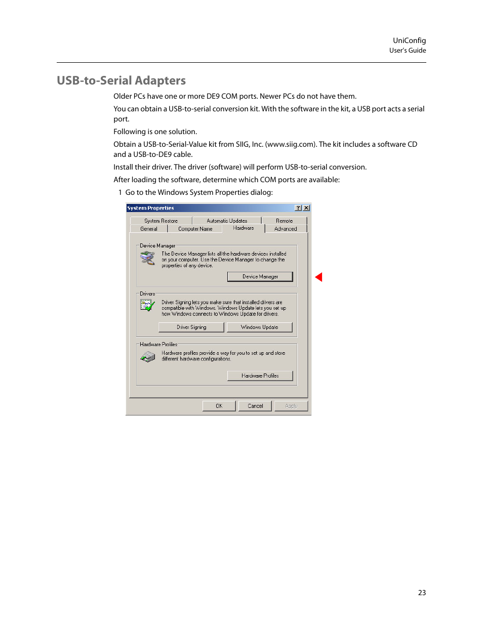 Usb-to-serial adapters | Grass Valley UniConfi NVISION Series v.2.0 User Manual | Page 33 / 178