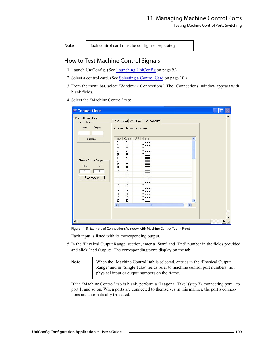 How to test machine control signals, 4 select the ‘machine control’ tab, Managing machine control ports | Grass Valley UniConfi NVISION Series v.1.3 User Manual | Page 121 / 184
