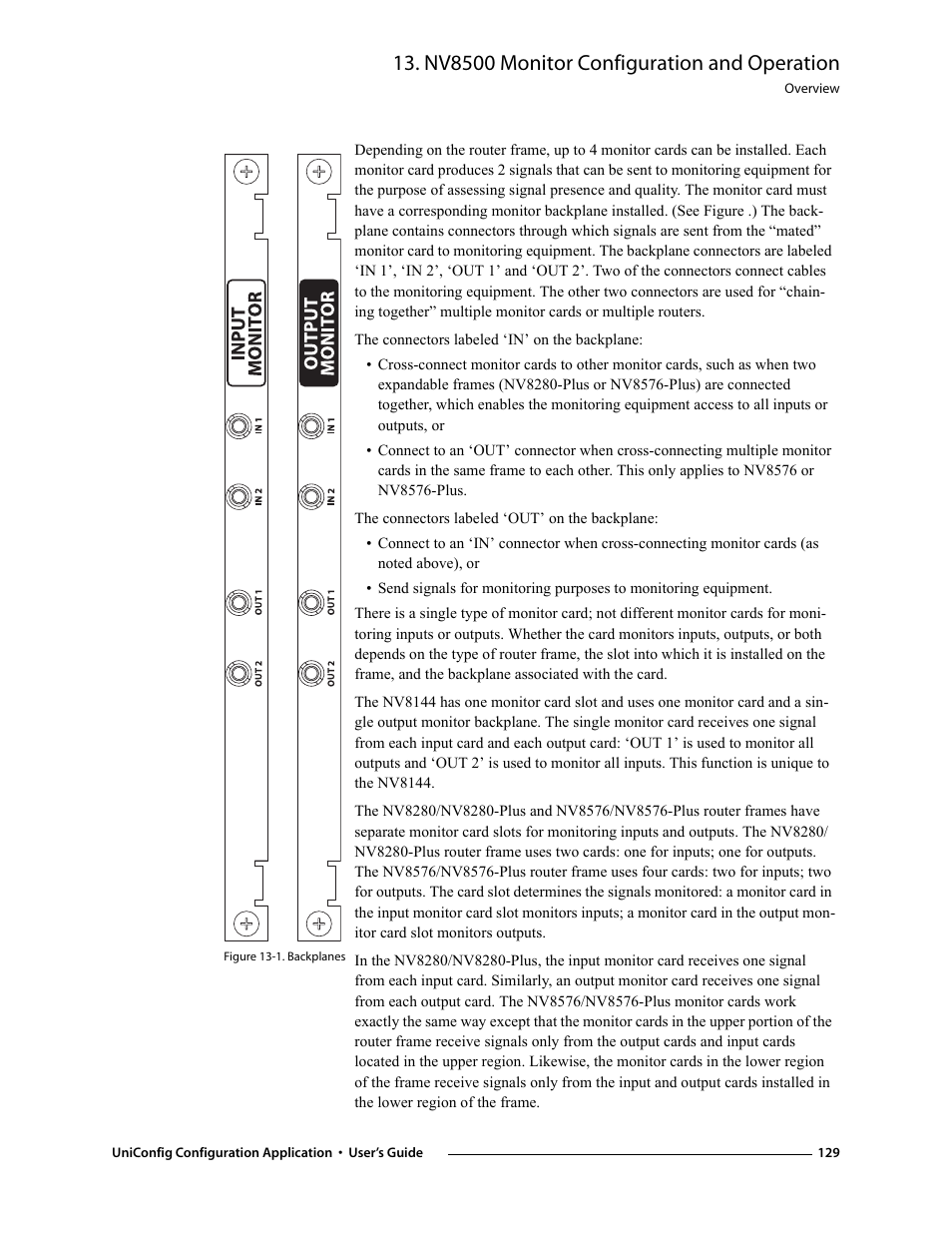 Nv8500 monitor configuration and operation | Grass Valley UniConfi NVISION Series v.1.3 User Manual | Page 141 / 184