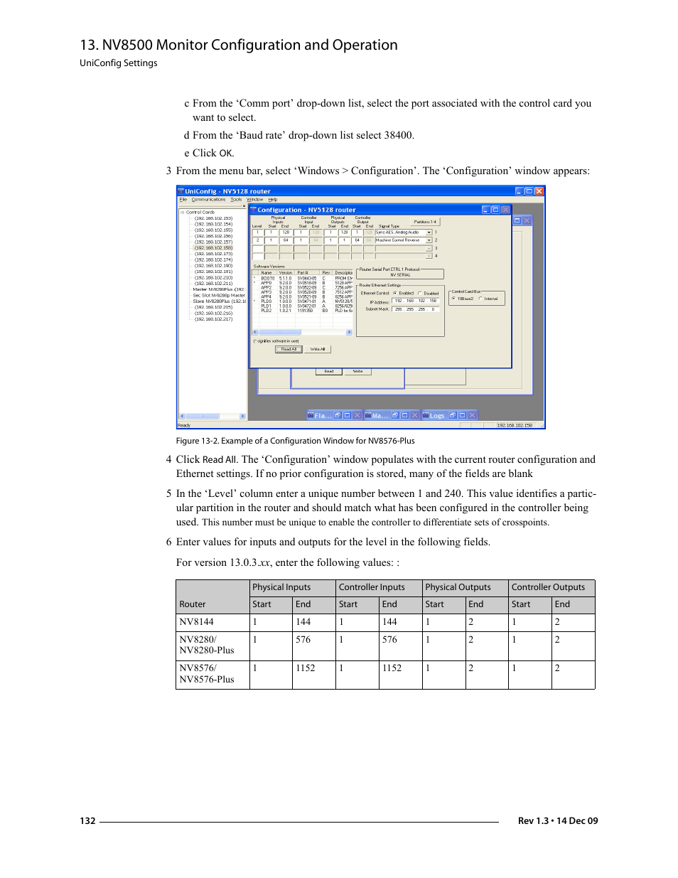 Nv8500 monitor configuration and operation | Grass Valley UniConfi NVISION Series v.1.3 User Manual | Page 144 / 184