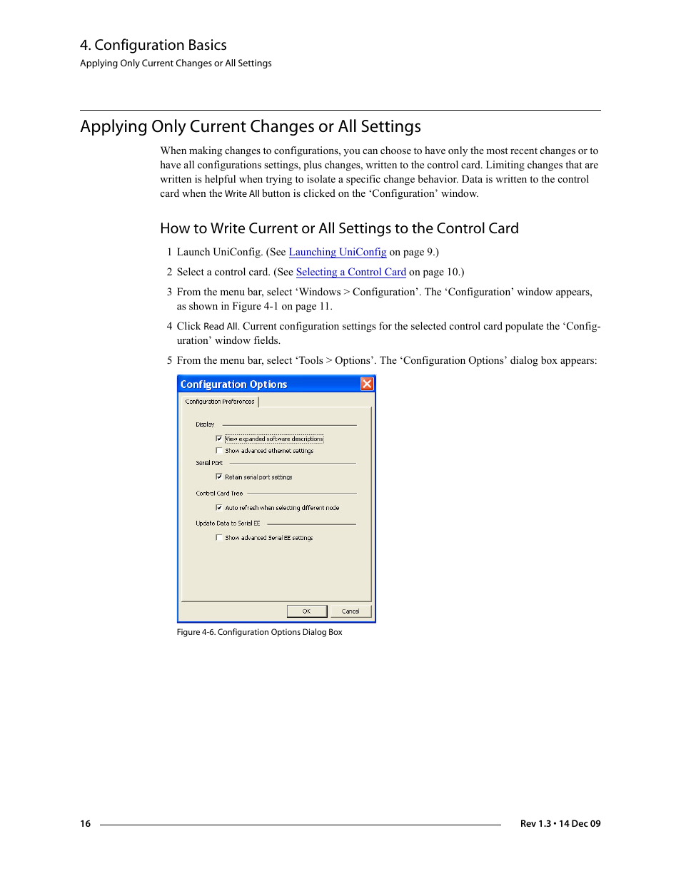 Applying only current changes or all settings, Configuration basics | Grass Valley UniConfi NVISION Series v.1.3 User Manual | Page 28 / 184