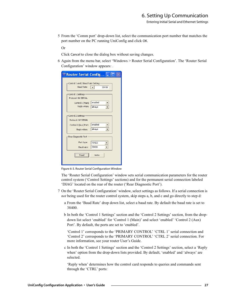 Setting up communication | Grass Valley UniConfi NVISION Series v.1.3 User Manual | Page 39 / 184