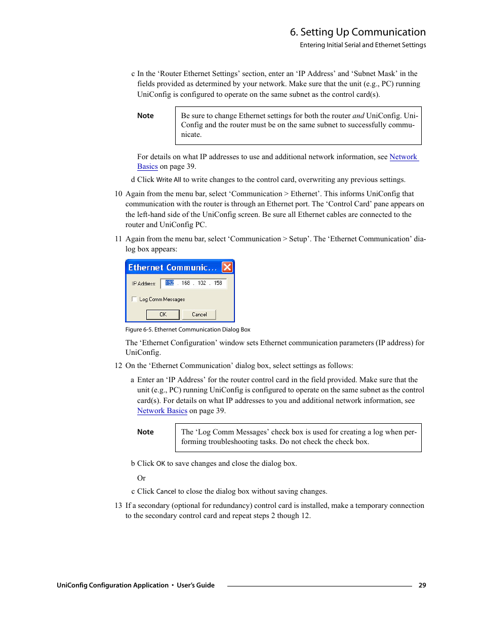 Setting up communication | Grass Valley UniConfi NVISION Series v.1.3 User Manual | Page 41 / 184