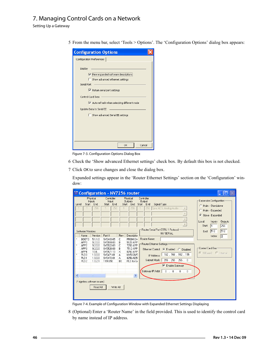Managing control cards on a network | Grass Valley UniConfi NVISION Series v.1.3 User Manual | Page 58 / 184