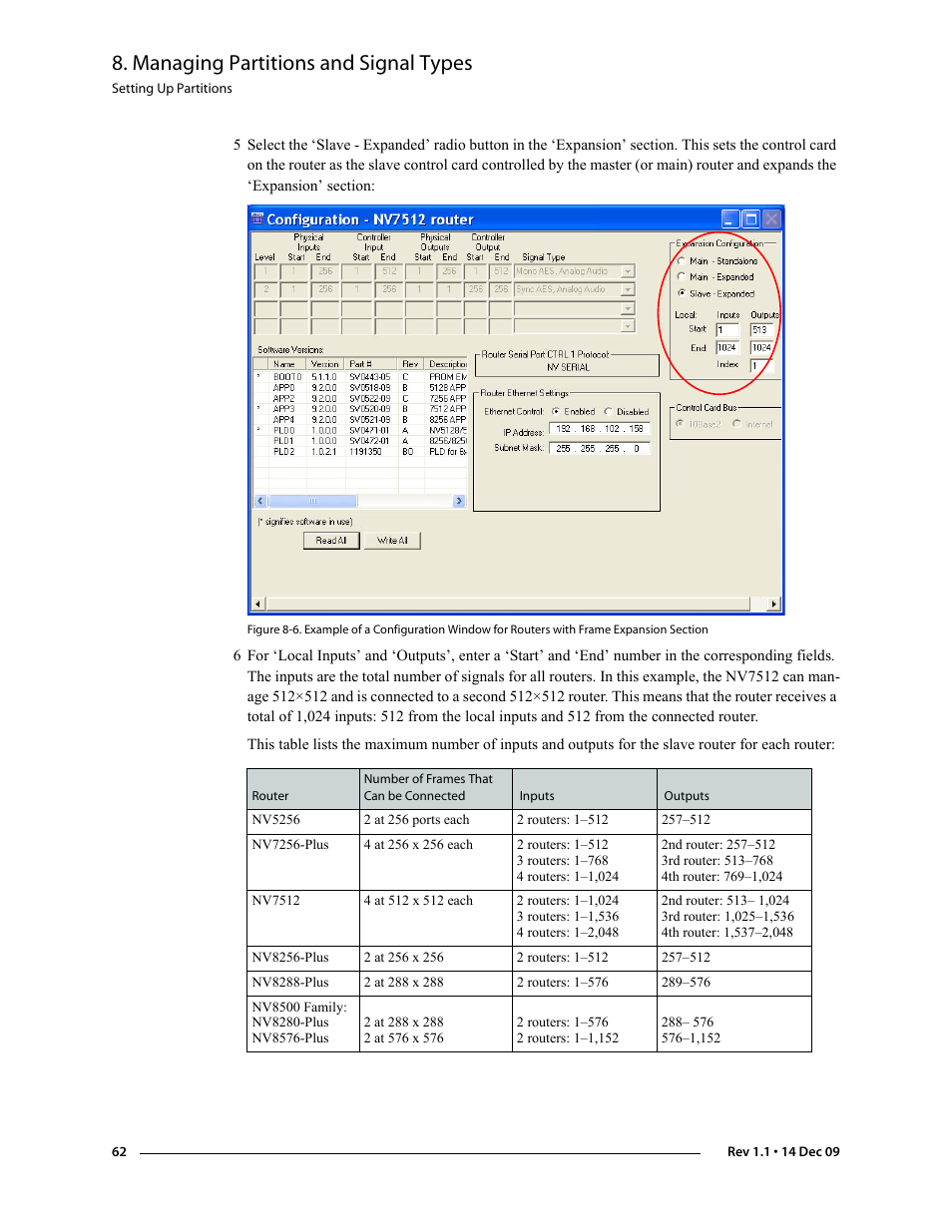 Managing partitions and signal types | Grass Valley UniConfi NVISION Series v.1.3 User Manual | Page 74 / 184
