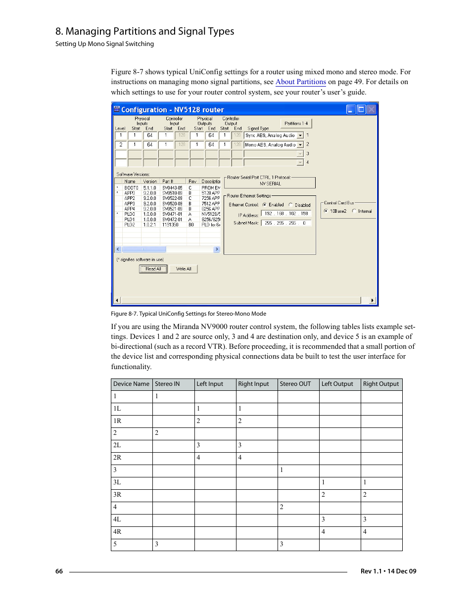 Managing partitions and signal types | Grass Valley UniConfi NVISION Series v.1.3 User Manual | Page 78 / 184