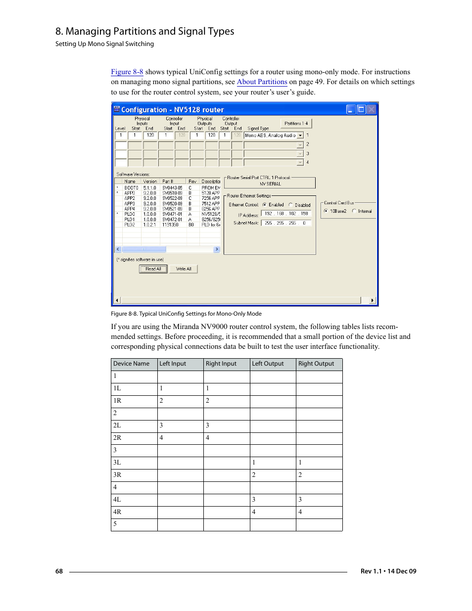 Managing partitions and signal types | Grass Valley UniConfi NVISION Series v.1.3 User Manual | Page 80 / 184