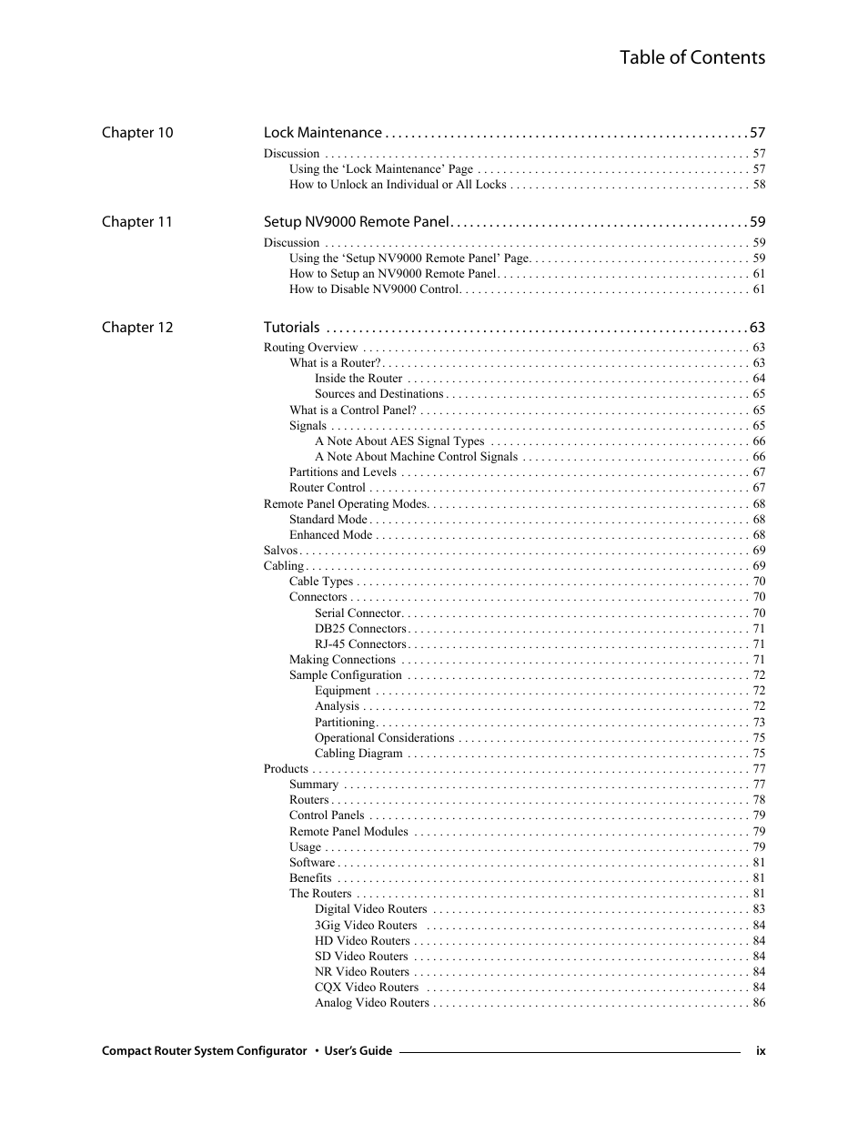Grass Valley NVISION Compact CQX User Manual | Page 9 / 134