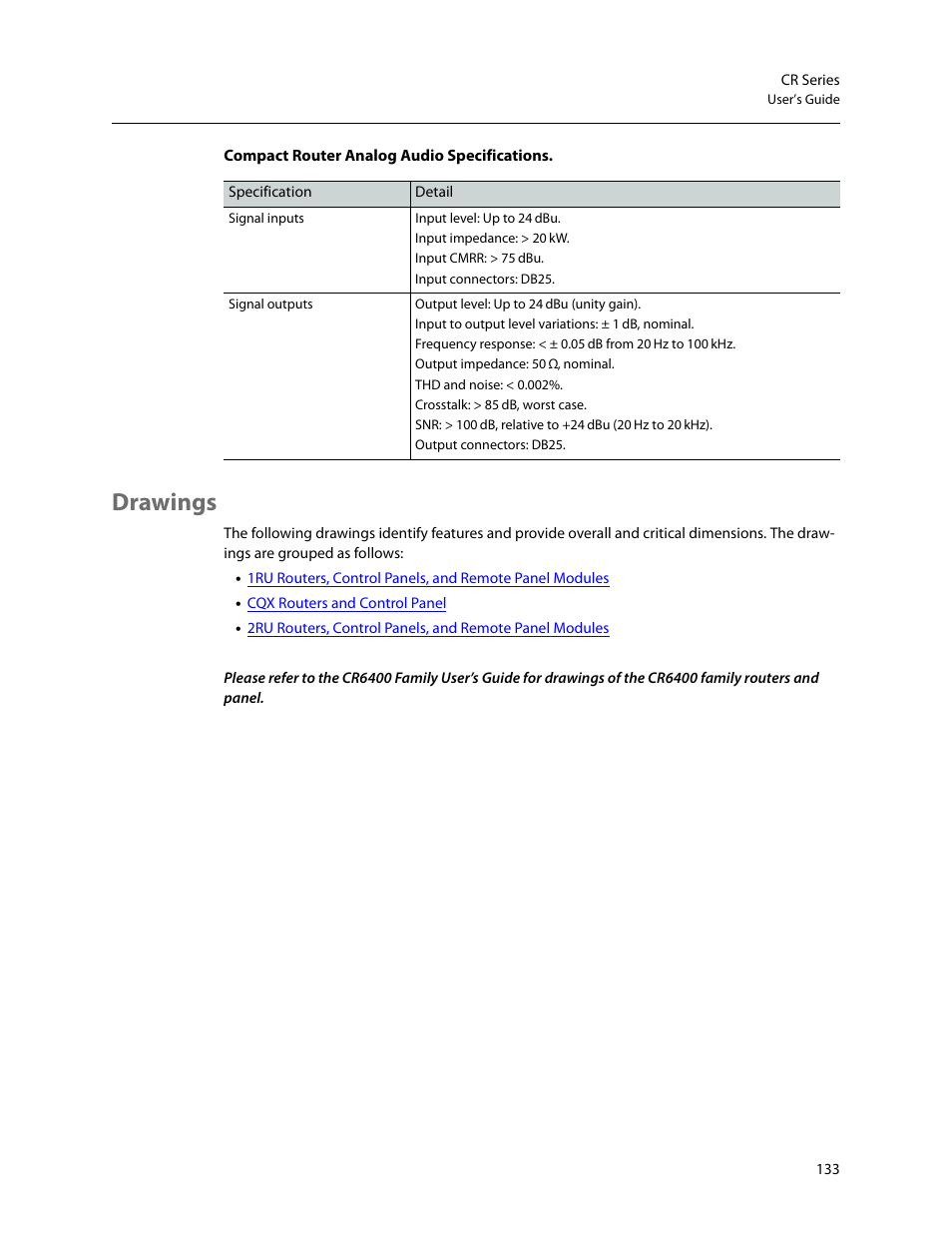 Drawings | Grass Valley CR Series v.3.2 User Manual | Page 145 / 212