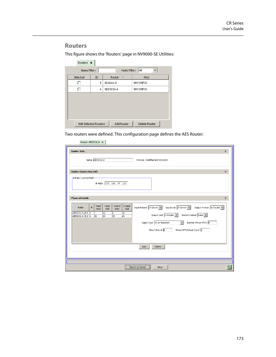 Routers | Grass Valley CR Series v.3.2 User Manual | Page 185 / 212