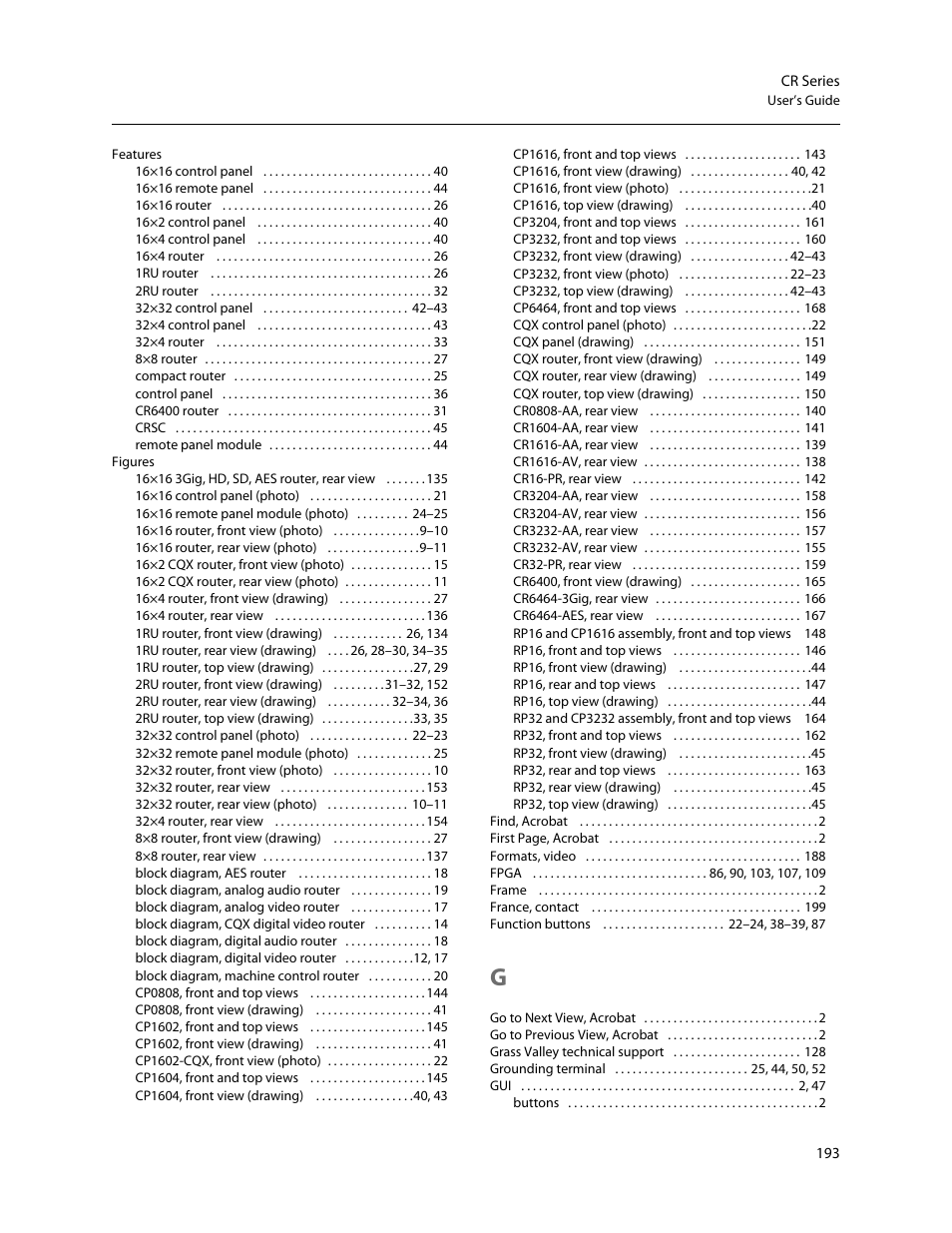 Grass Valley CR Series v.3.2 User Manual | Page 205 / 212