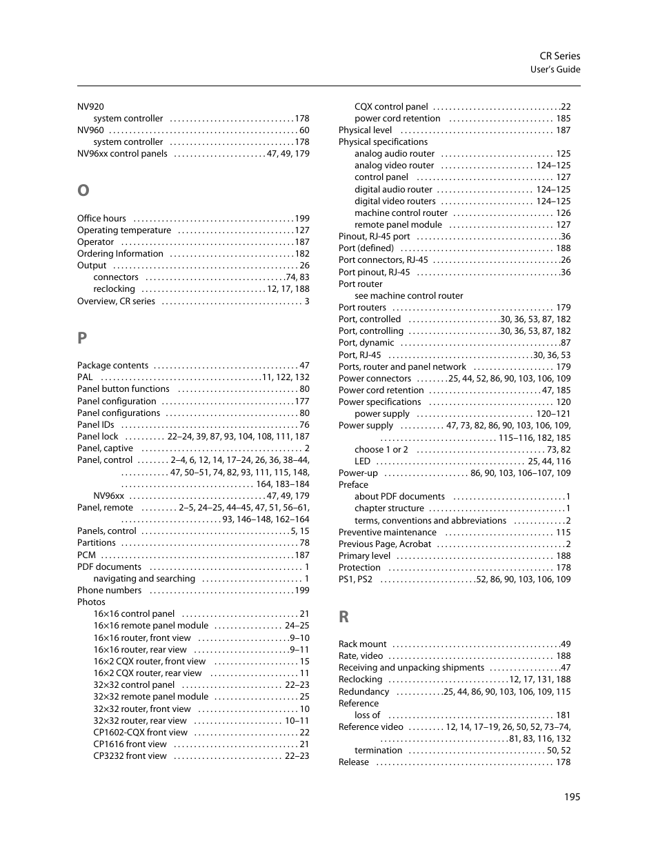 Grass Valley CR Series v.3.2 User Manual | Page 207 / 212